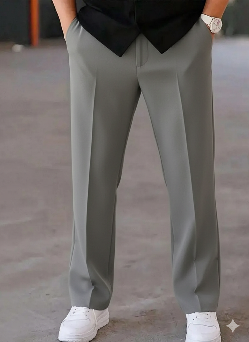 Men's Straight Fit Pleats Trouser