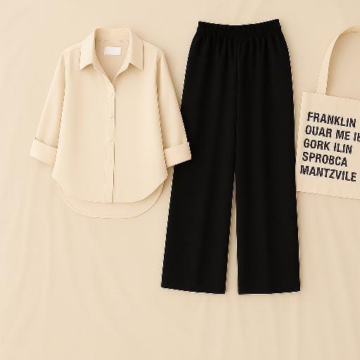 White Shirt+Black Trouser Unisex Duo Set