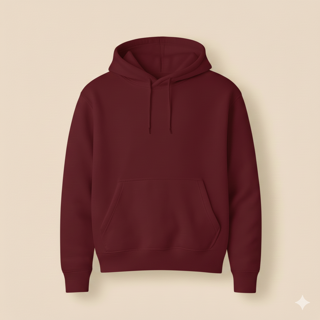 Mahroon Plane Fleece Hoodie