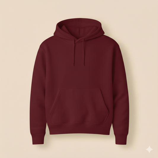 Mahroon Plane Fleece Hoodie