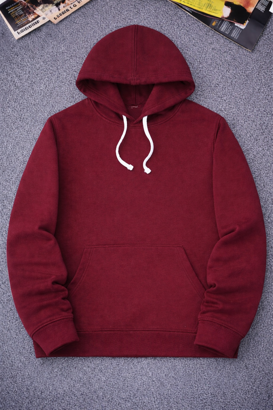 Mahroon Plane Fleece Hoodie