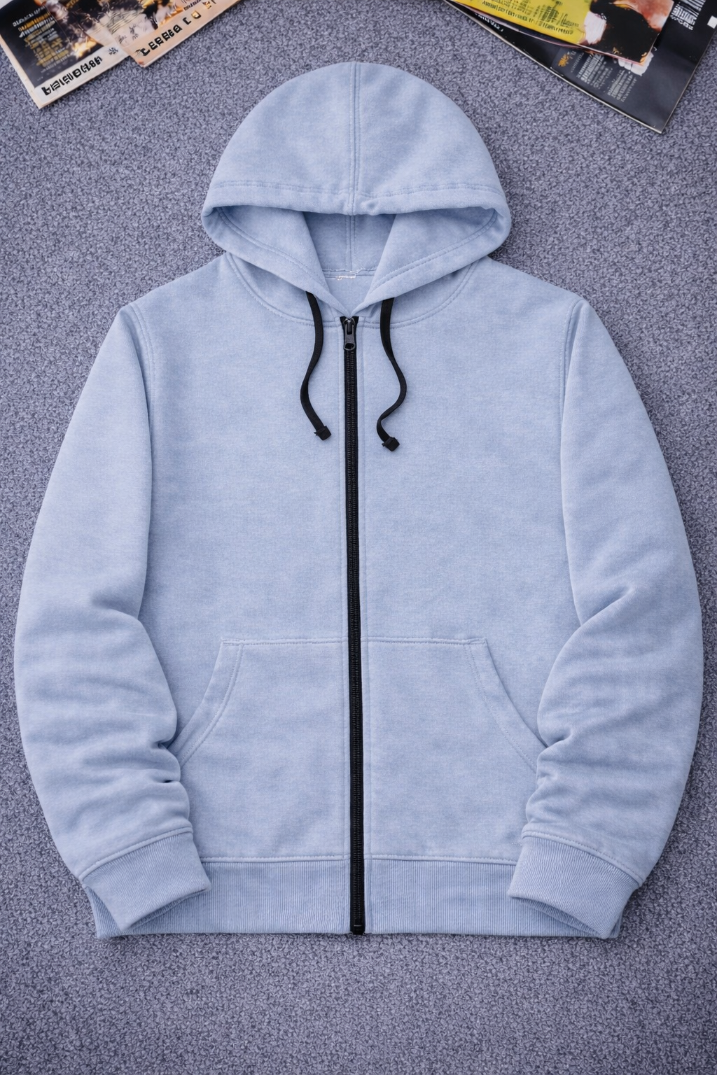 Sky blue zipper hoodie