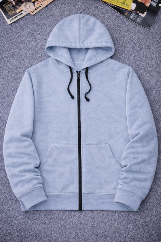 Sky blue zipper hoodie