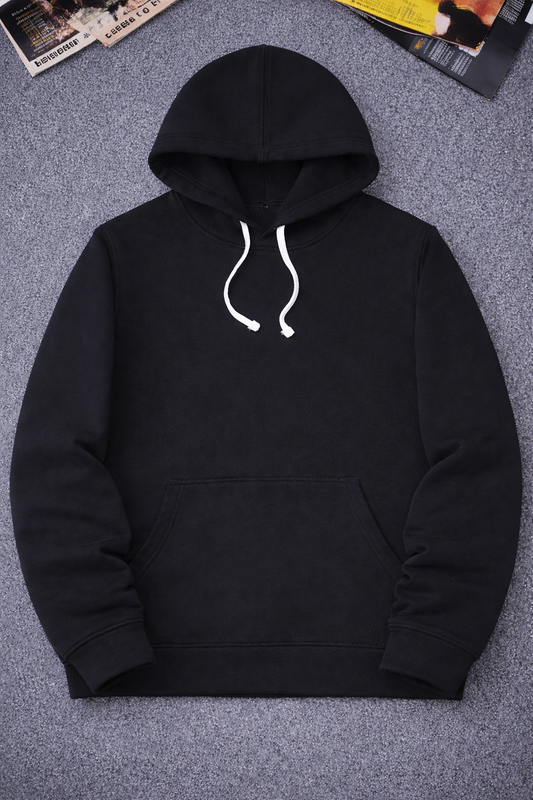 Black Plane Fleece Hoodie