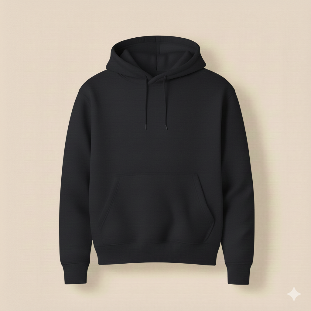 Black Plane Fleece Hoodie