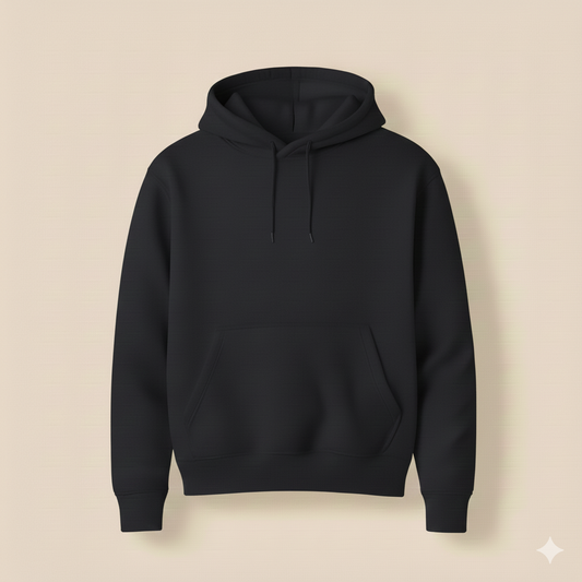Black Plane Fleece Hoodie