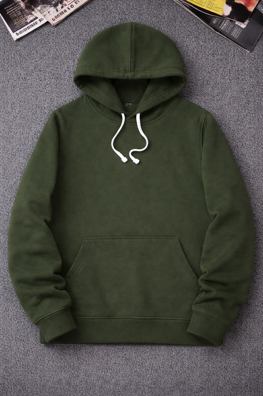 Olive Green Plane Fleece Hoodie