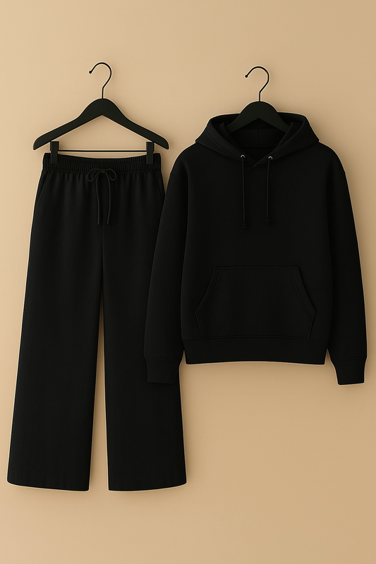 Black hoodie & black flapper Trouser
